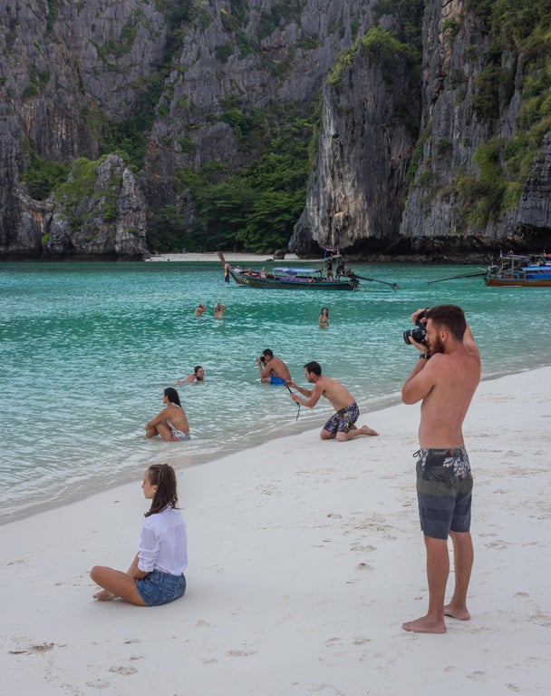 Oh look at me! I am so enjoying this beach, and totally not posing just to seem interesting, and there are totally not other 3 girls doing the same thing next to me